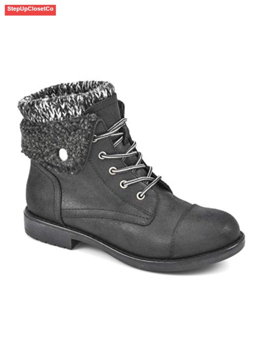 Fashion Hiker Bootie Ankle High Cushioned Insole Fold Down